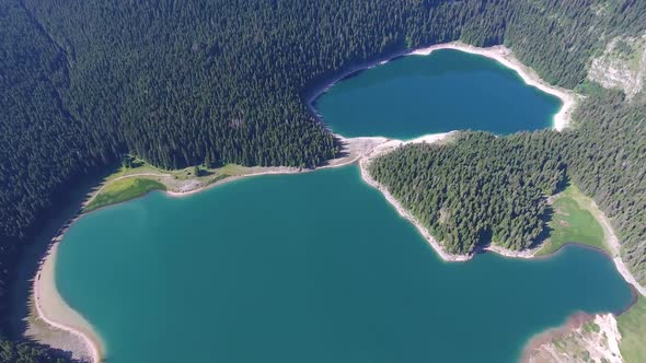 Aerial View of Black Lake in Durmitor, Montenegro