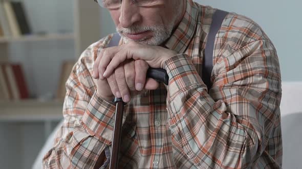 Caring Grandson Comforting Sad Grandfather, Hugging With Love, Family Support alt