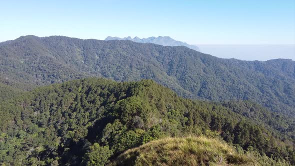 Aerial view of mountains view by drone