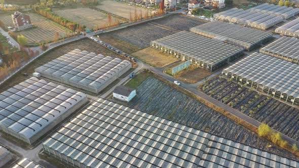 Greenhouse with Mountain village in mountain alt