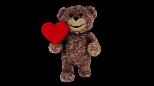 Teddy Bear Heart Looped Alpha Channel alt