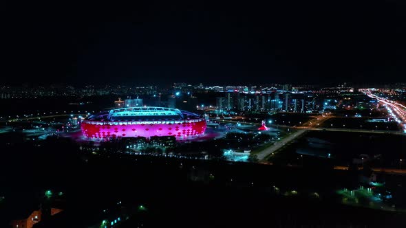 Freeway Intersection and Football Stadium Spartak Moscow Otkritie Arena alt