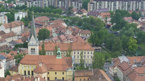 Ancient Architecture in Old European City of Ljubljana Slovenia alt