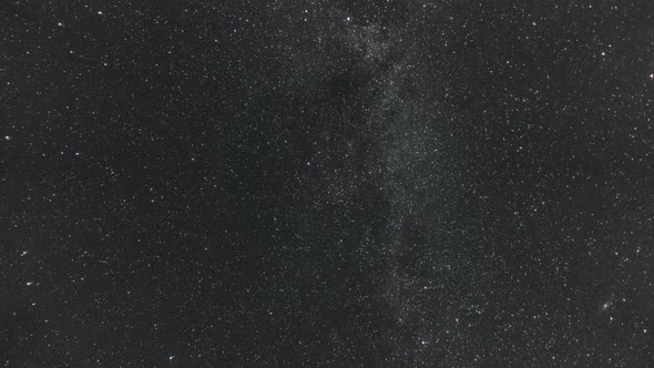 Milky Way and Stars Moving Across the Night Sky, Time Lapse 