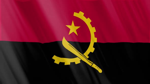 Angola Flag Waving Animation