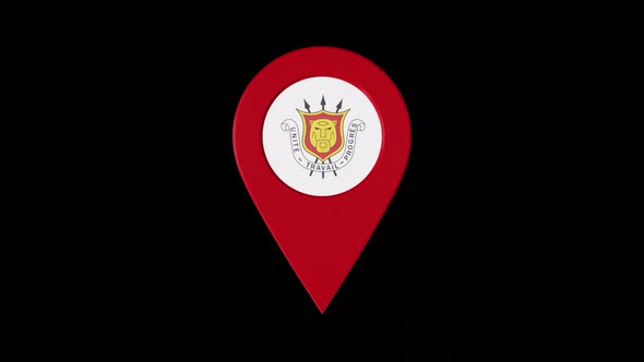 3D Rotating Pin Icon Animation With Burundi Coat Of Arms Alpha Channel 2K alt