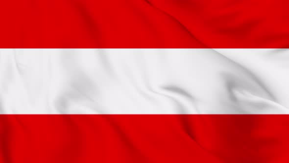 Austria flag seamless closeup waving animation.