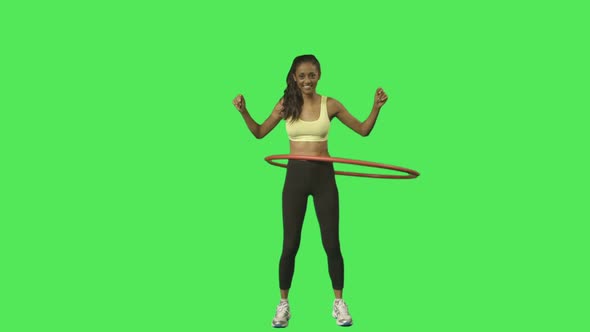 female hula hoop exercise