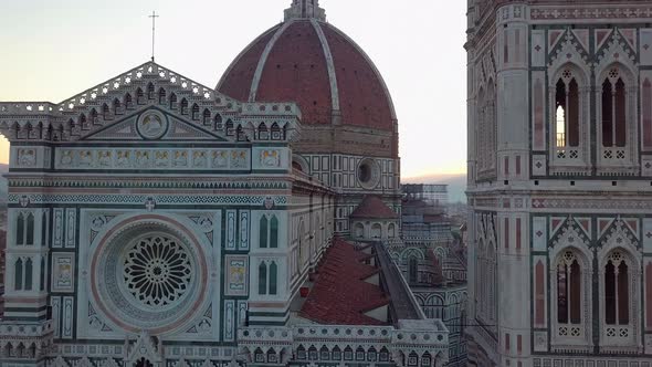Aerial View on the City and Cathedral of Santa Maria Del Fiore. Florence, Tuscany, Italy alt