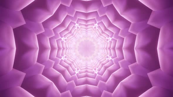 Purple Tunnel with Geometric Ornament  FHD 60FPS 3D Illustration