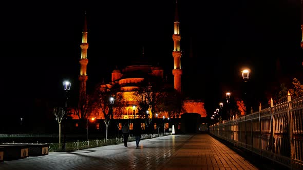 Blue Mosque In The Night. Istanbul 