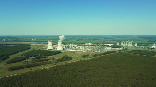 Nuclear Power Plant Emissions of Steam in the Air Atmosphere alt