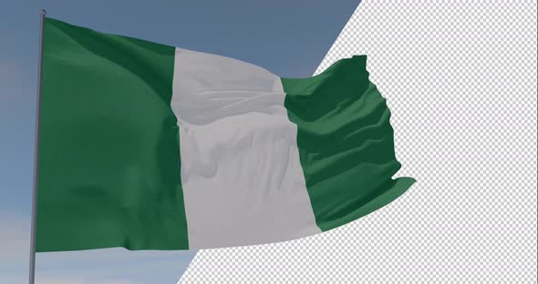 flag Nigeria patriotism national freedom, seamless loop, alpha channel alt