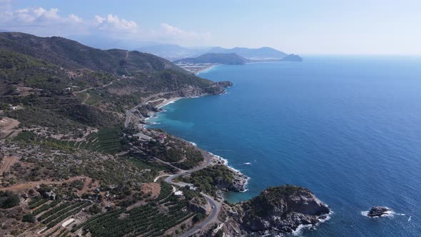 Shore of the Mediterranean Sea : Turkey Mountain Coastline alt