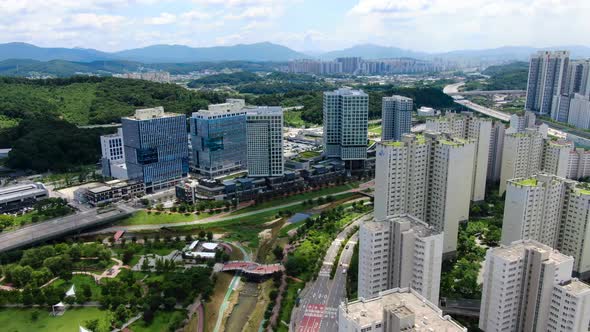 Byeolnae Dong Namyangju Gyeonggi Do Republic Korea City Apartment River Park Road Traffic