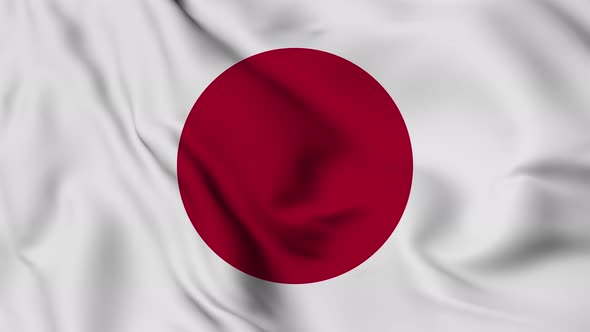 Japan flag seamless waving animation