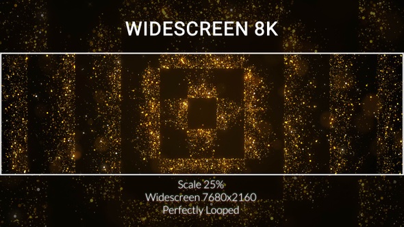 Gold Particles Explosion Widescreen 8k