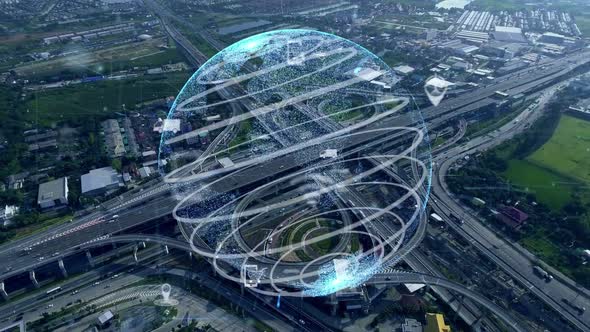 Global connection and traffic modernization in smart city alt