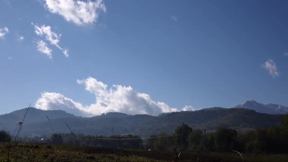 Carpathian Mountains And Clouds