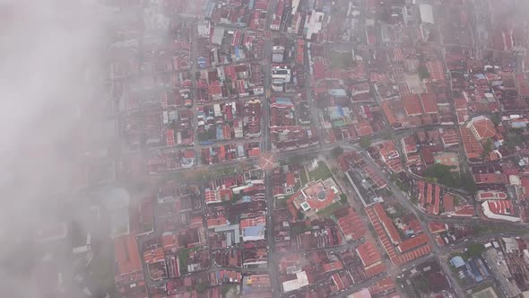 Aerial view look down from cloud old Georgetown. alt