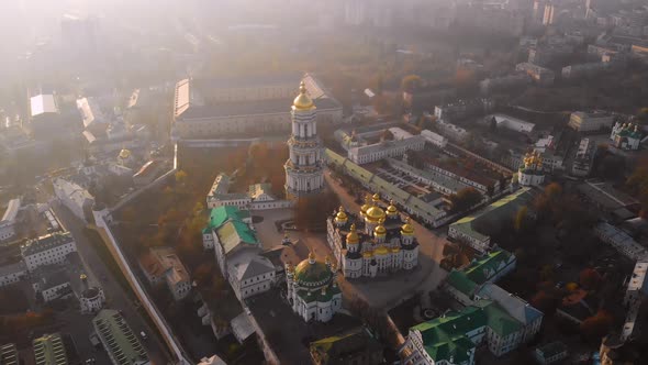 Aerial View at Sunset of the Kiev-Pechersk Lavra