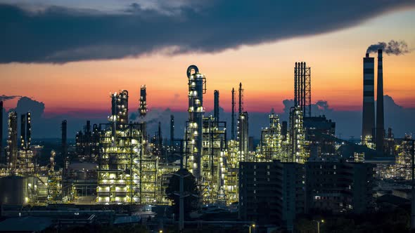 The petrochemical plant at night alt