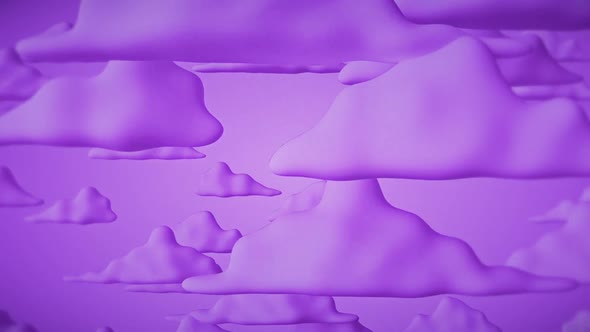 Purple Cartoon 3d Clouds Zoom