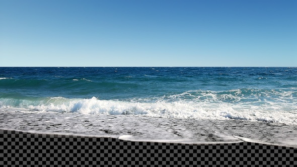 Beach Waves with Transparent Land - V2