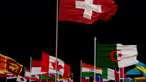 Switzerland Flag With World Flags In Alpha Channel