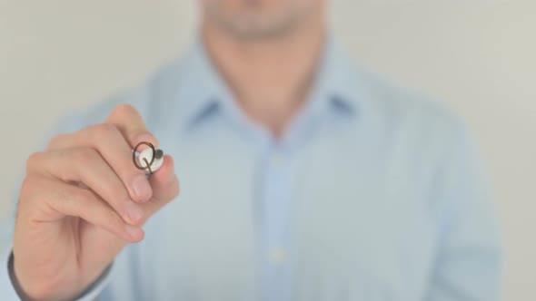 Qualification, Man Writing on Transparent Screen alt