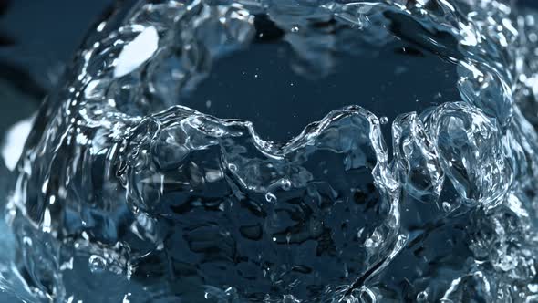 Super Slow Motion Shot of Bubbles on the Water Surface in 1000 Fps alt