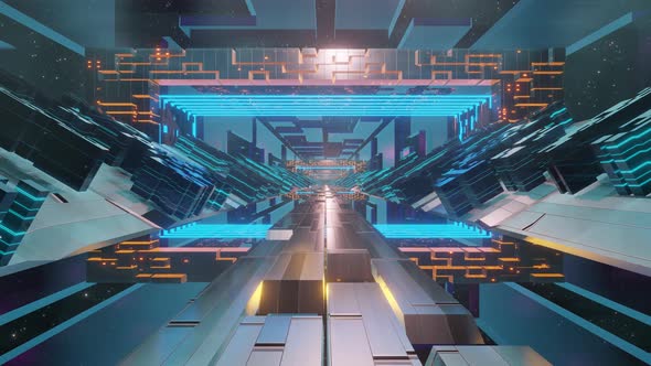 Futuristic Technology Space Tunnel Scifi Corridor