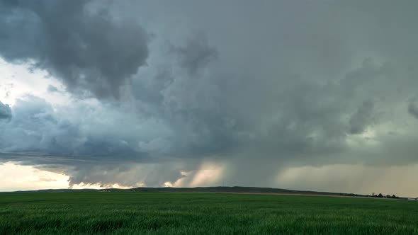 Clouds from severe storm circulating trying to form a tornado alt