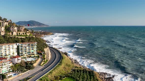 Grand Storm Waves Aerial View 4 K alt