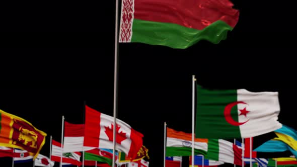 Belarus Flag With World Flags In Alpha Channel