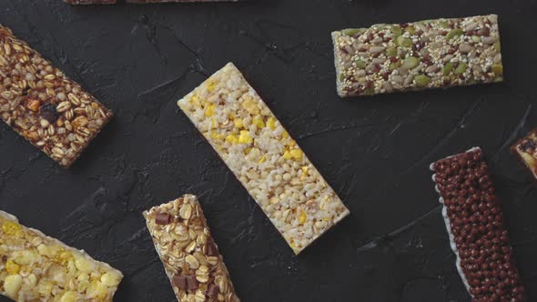 Various Taste and Flavour Granola Fitness Bars Concept alt