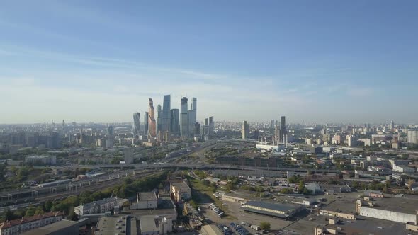 Moscow City Skyscrapers, Aerial View alt