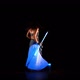 Beautiful Woman Dance With Neon Staffs In Ultraviolet Light  - VideoHive Item for Sale