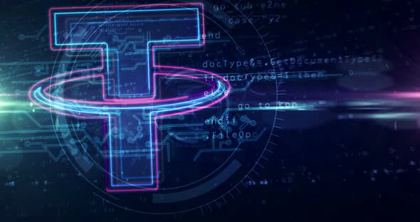 Tether symbol abstract loopable tunnel animation alt