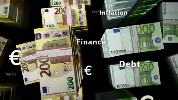 Crisis, recession and inflation Europe with Euro money loop alt
