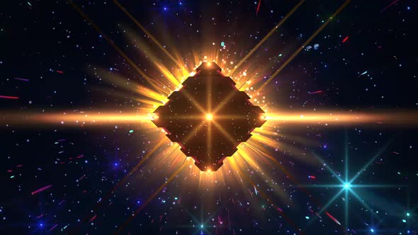 Golden Diamond Colorful Space Motion Loop Background