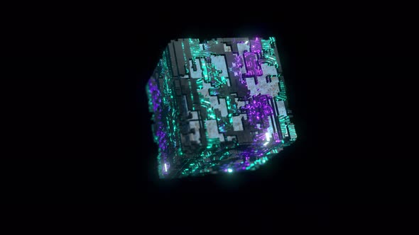 Abstract 3D animation of cubes