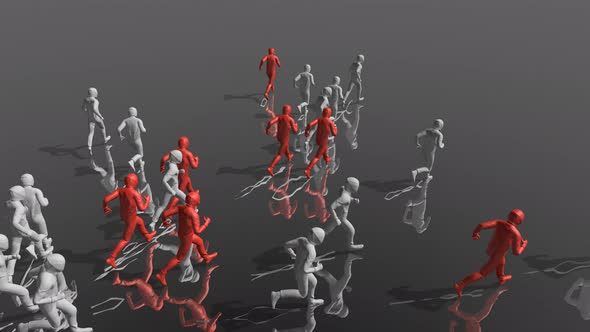Running Guys 3D Abstract Animation