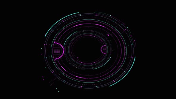 Set of Circle Abstract Digital Technology UI Futuristic HUD Virtual Interface Elements