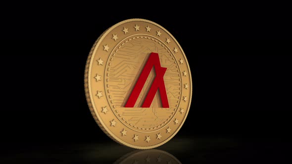 Algorand Algo cryptocurrency golden coin 3d alt