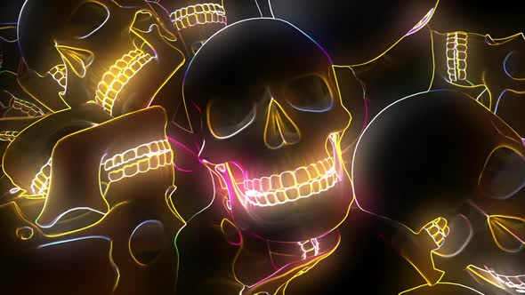 Neon Glowing Skull Hd 01