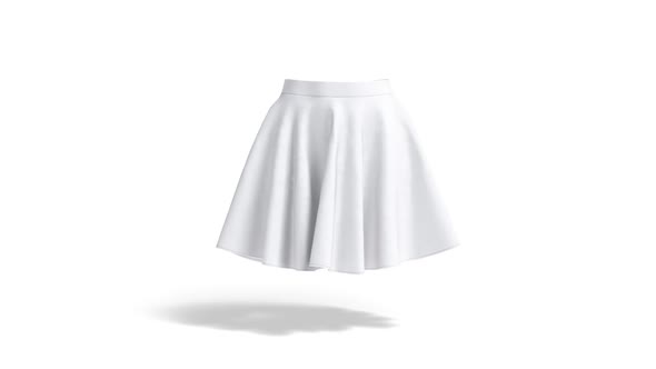 Blank white women short skirt , looped rotation alt
