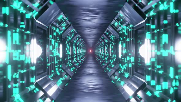 Sci Fi Corridor With Fast Flowing Energy