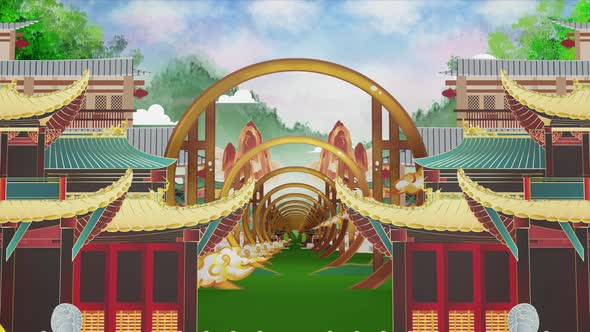 Traditional Chinese Spring Festival Stage Background