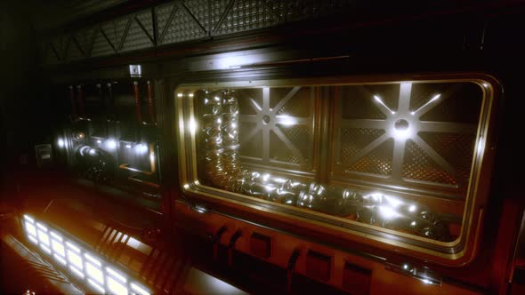 Realistic Futuristic Scifi Spaceship Corridor alt